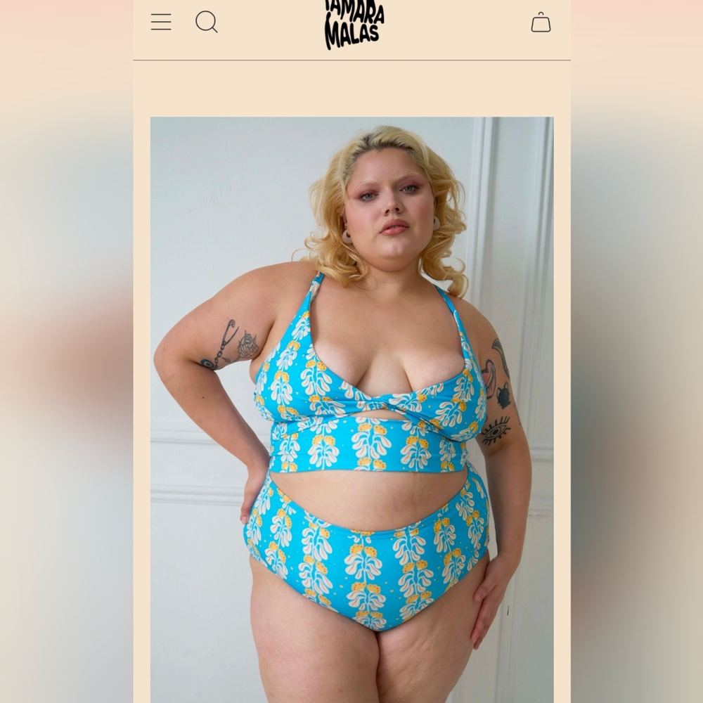 Blue and Yellow Bikini Set